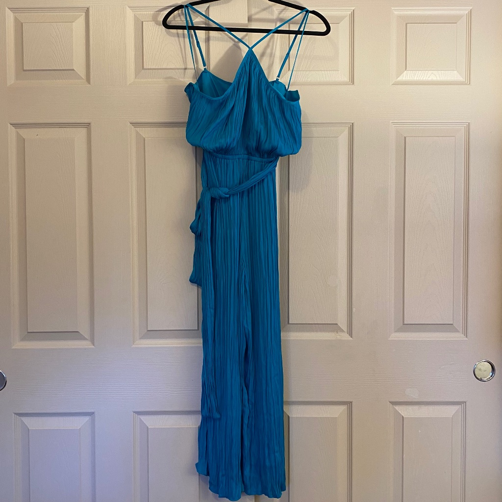 Halter Neck Satin Jumpsuits